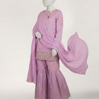 Lawn Silk Lilac Stitched Suit - J. Junaid Jamshed