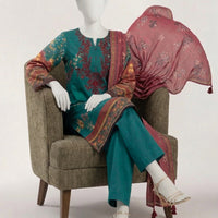 Lawn Green Stitched Suit - J. Junaid Jamshed