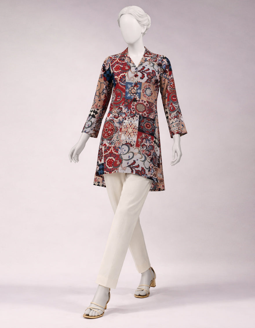 Lawn Multicolor Unstitched Suit - J. Junaid Jamshed