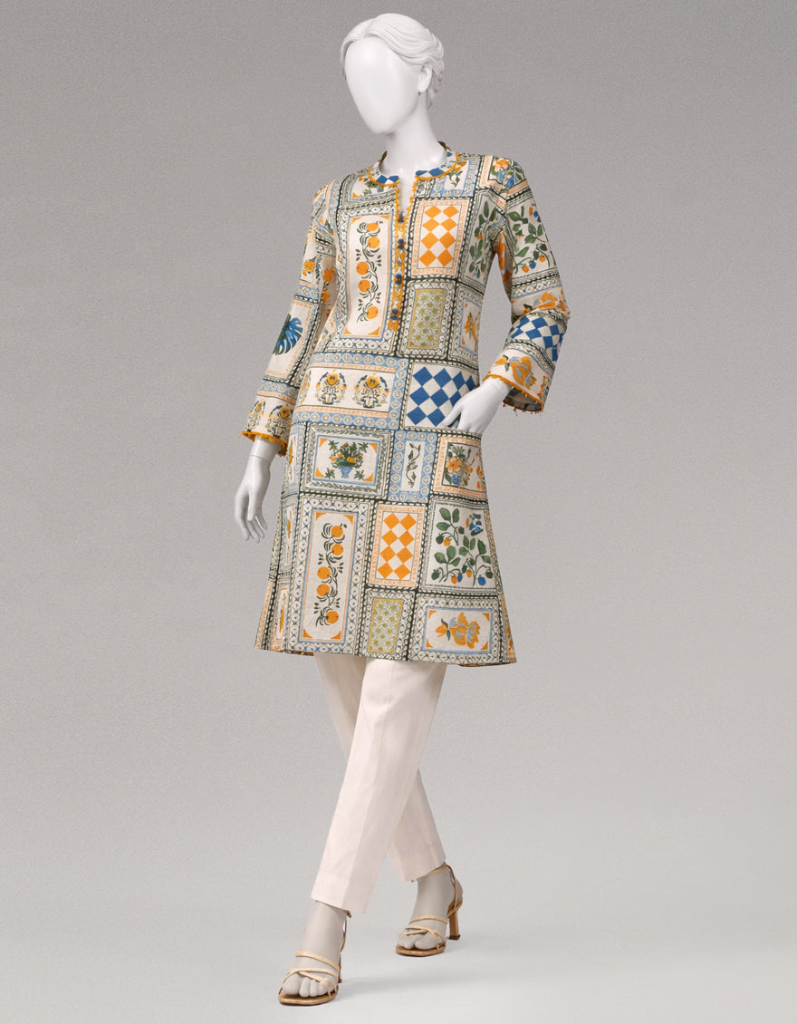 Lawn Multicolor Unstitched Suit - J. Junaid Jamshed