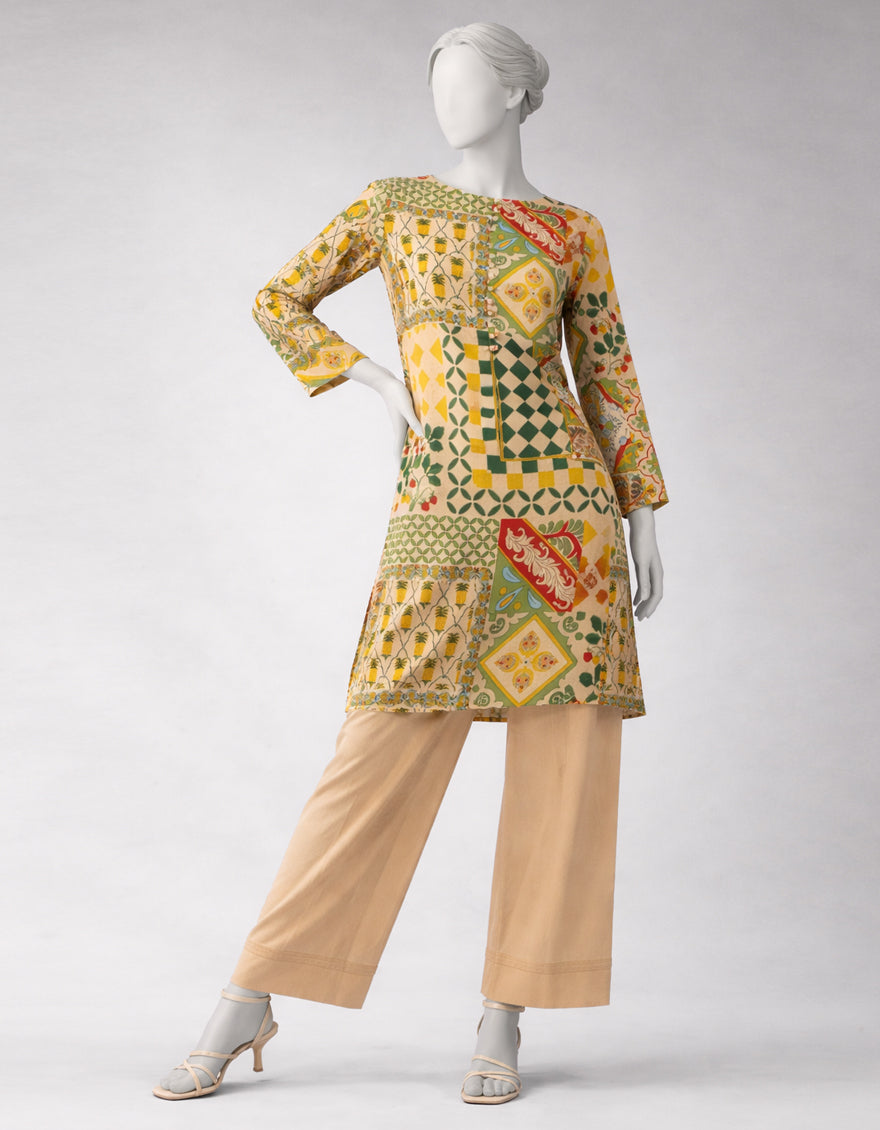 Lawn Multicolor Unstitched Suit - J. Junaid Jamshed