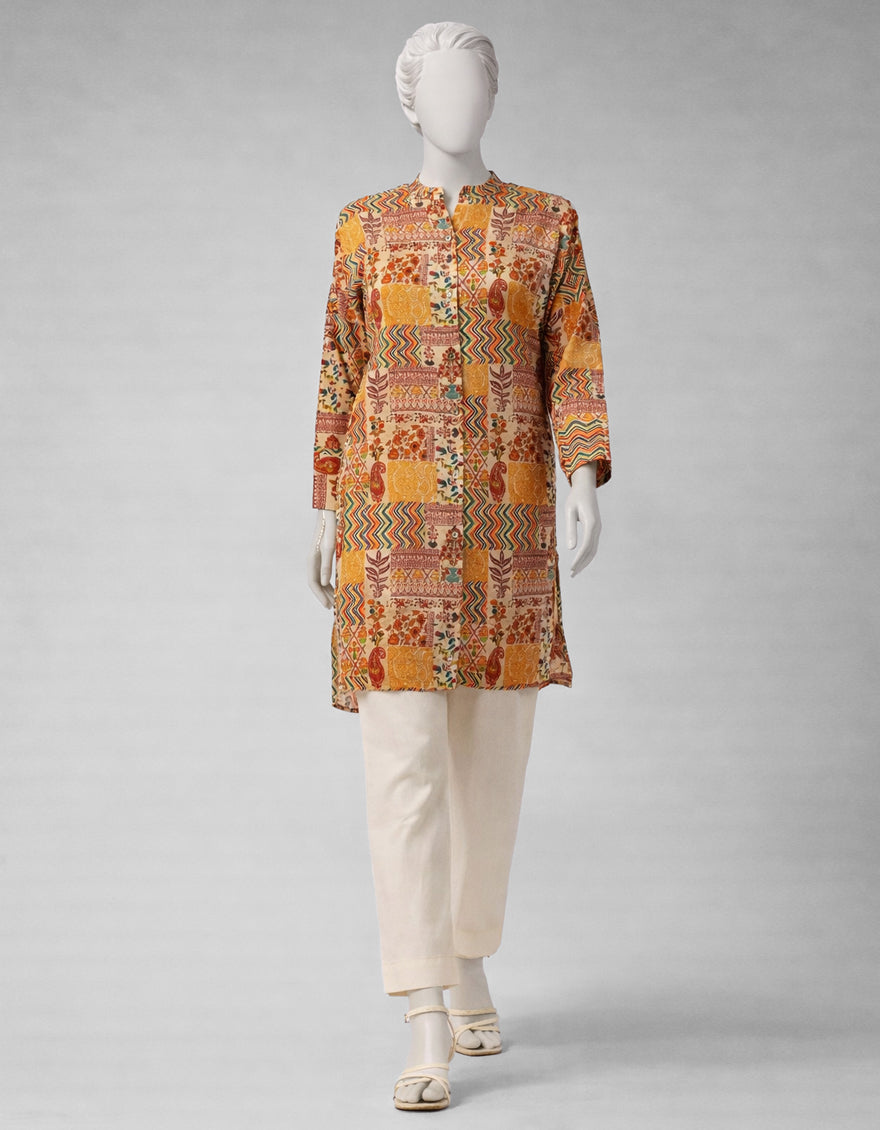 Lawn Multicolor Unstitched Suit - J. Junaid Jamshed