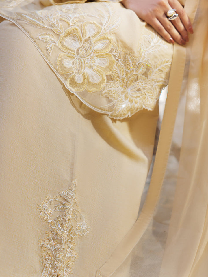 Yarn Dyed Beige Stitched Suit - Almirah