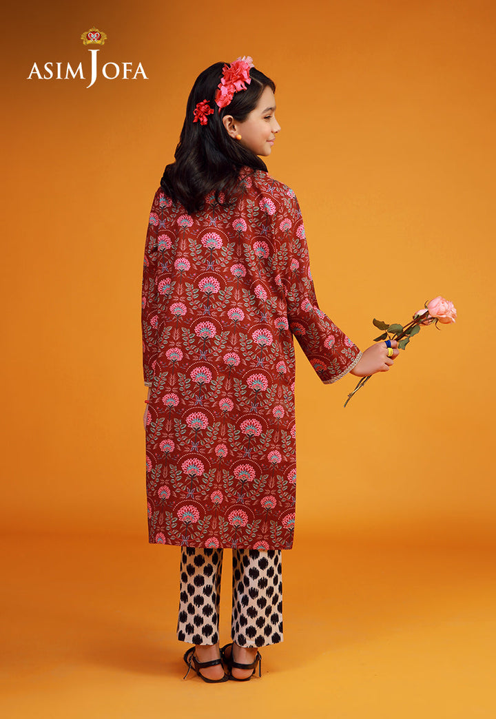 Cambric Red Stitched Suit - Asim Jofa