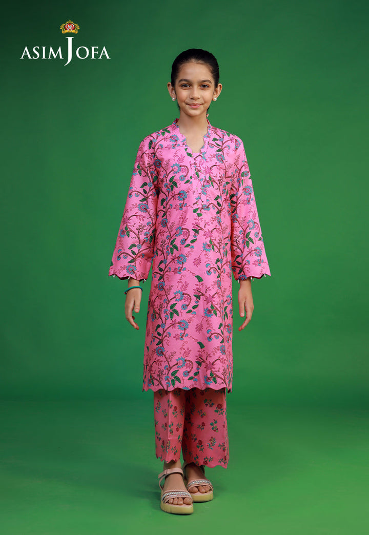 Cambric Pink Stitched Suit - Asim Jofa