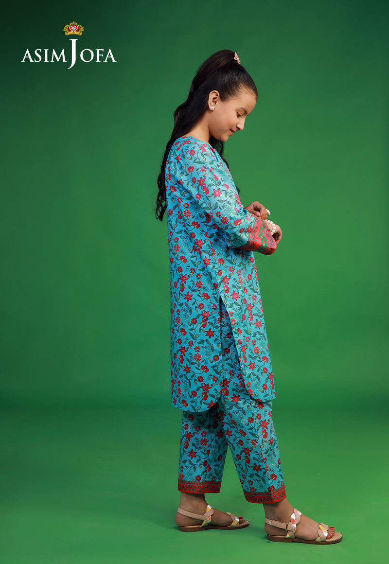 Cambric Sky Blue Stitched Suit - Asim Jofa