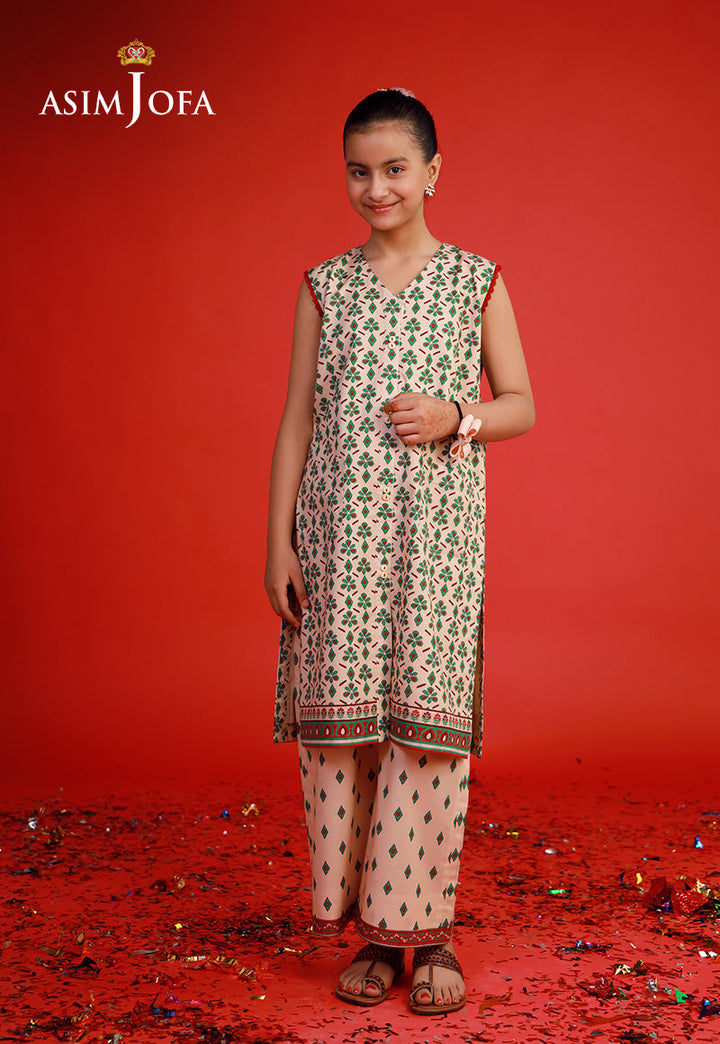 Cambric Beige Stitched Suit - Asim Jofa