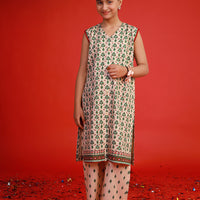 Cambric Beige Stitched Suit - Asim Jofa
