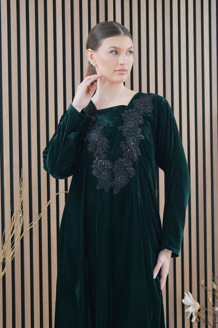Emerald Velvet Dress