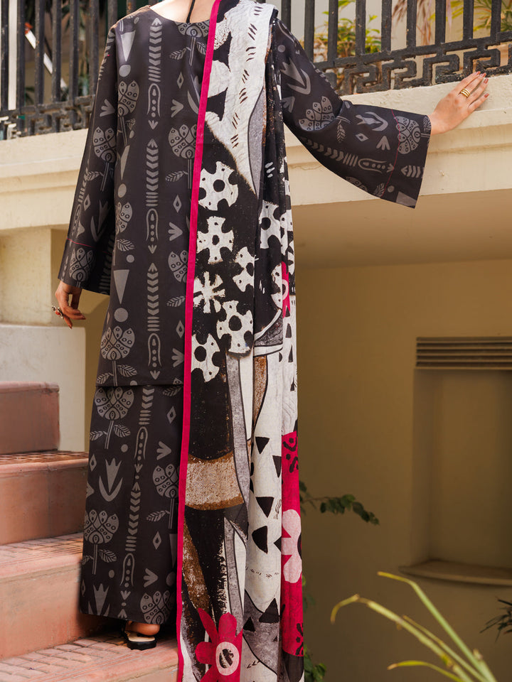 Cotton Black Stitched Suit - Almirah