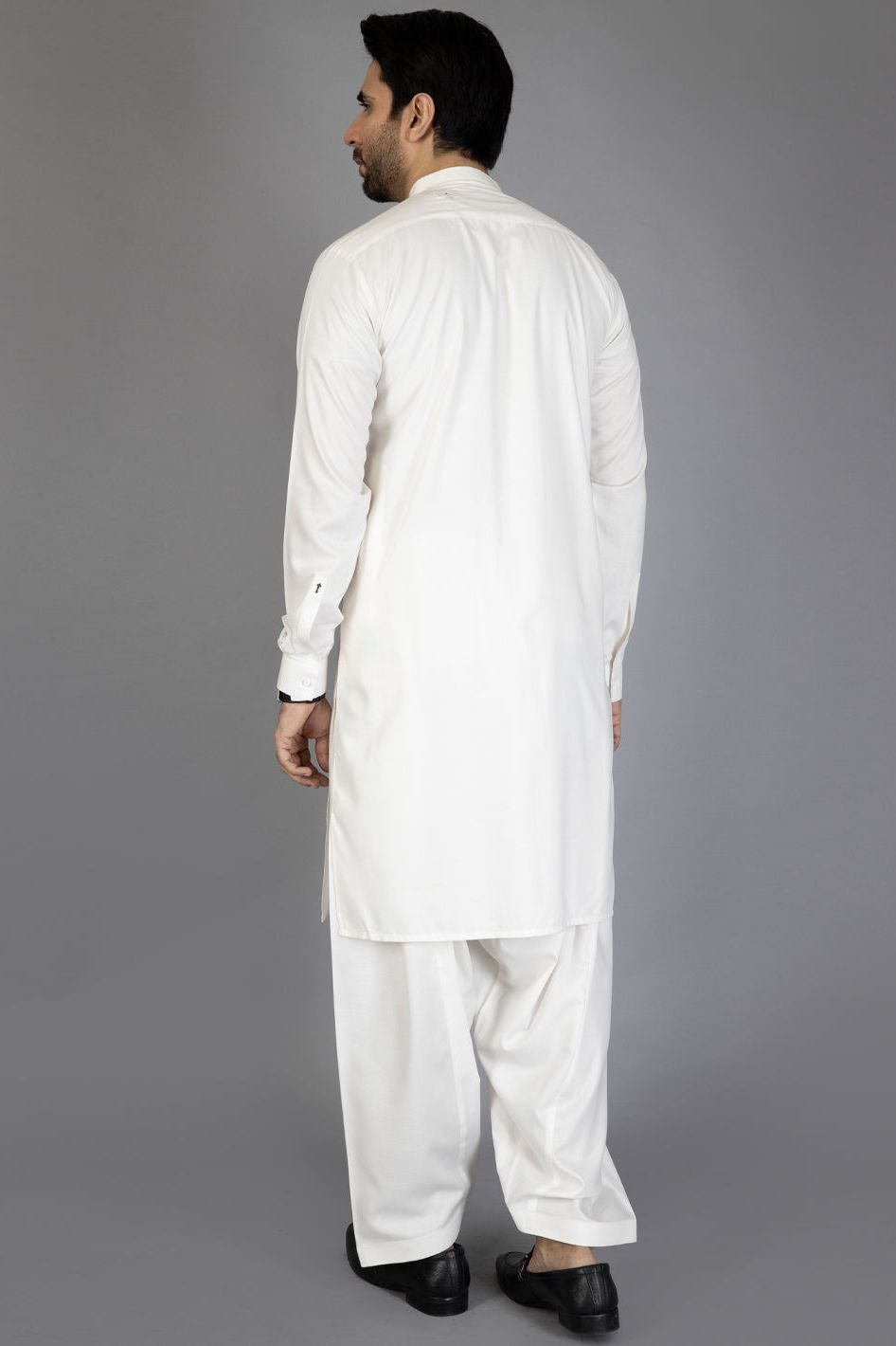 Polyester Viscose White Shalwar Kameez - Almirah