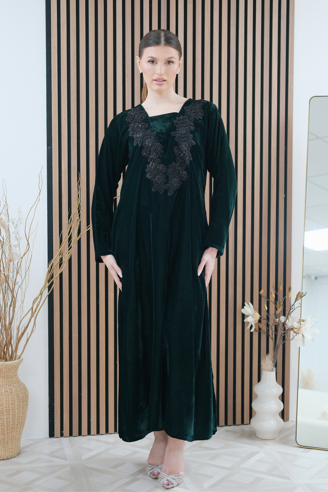 Emerald Velvet Dress