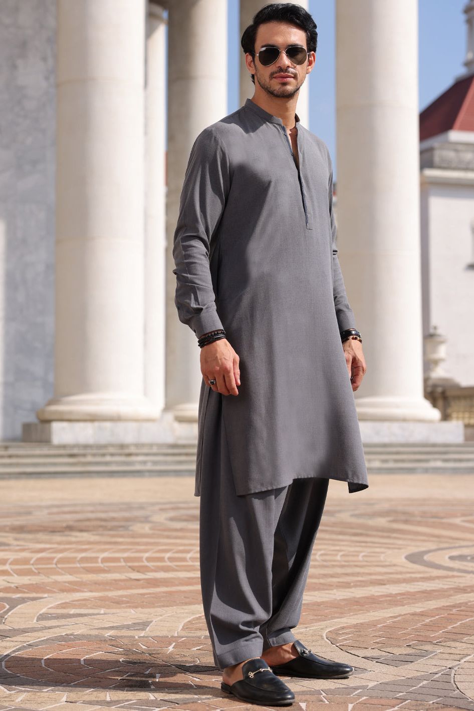 Blended Light Grey Shalwar Kameez - Almirah