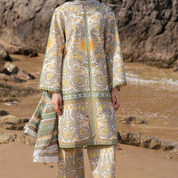 Lawn Cream Stitched Suit - Jazmin