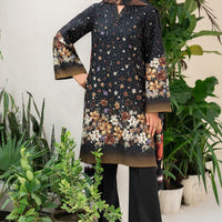 Digital Printed Premium Viscose Black Stitched Suit - Jazmin