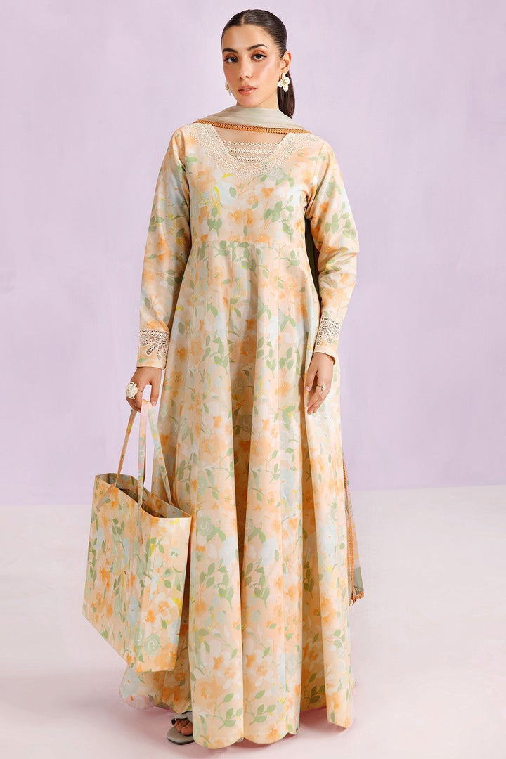 Cream Sparkle - Farasha Printed Essentials Stitched