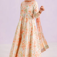 Light Coral - Farasha Printed Essentials Stitched