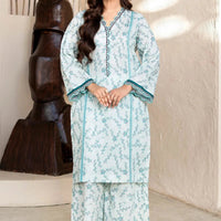 Printed Lawn Navy Blue Stitched Suit - Khas