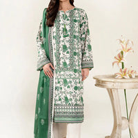 Printed Lawn Beige Stitched Suit - Khas