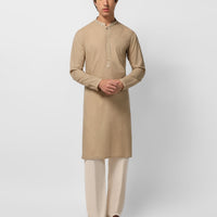 Cotton Beige Kurta - J. Junaid Jamshed