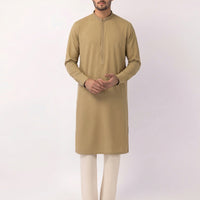 Blended Khaki Kurta - J. Junaid Jamshed