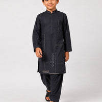 Blended Charcoal Shalwar Kameez - J. Junaid Jamshed