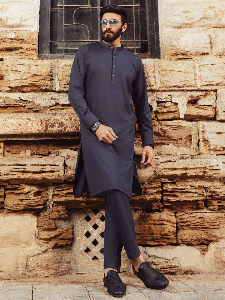 Blended Grey Kurta Trouser - Almirah