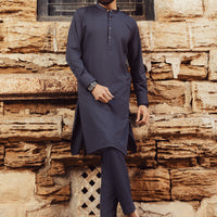 Blended Grey Kurta Trouser - Almirah