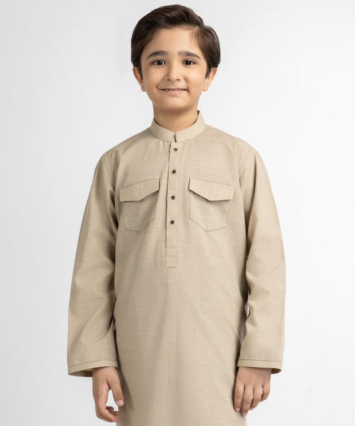 Polyester Beige Kurta Trouser - J. Junaid Jamshed