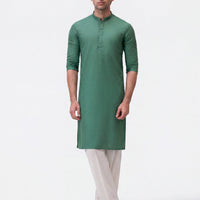 Cotton Green Kurta - J. Junaid Jamshed