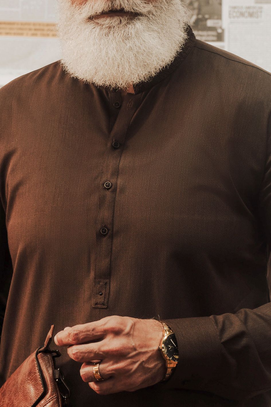 Blended Dark Brown Shalwar Kameez - Almirah