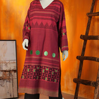 Khaddi Red Kurti- J. Junaid Jamshed