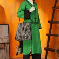 Khaddi Green Kurti- J. Junaid Jamshed