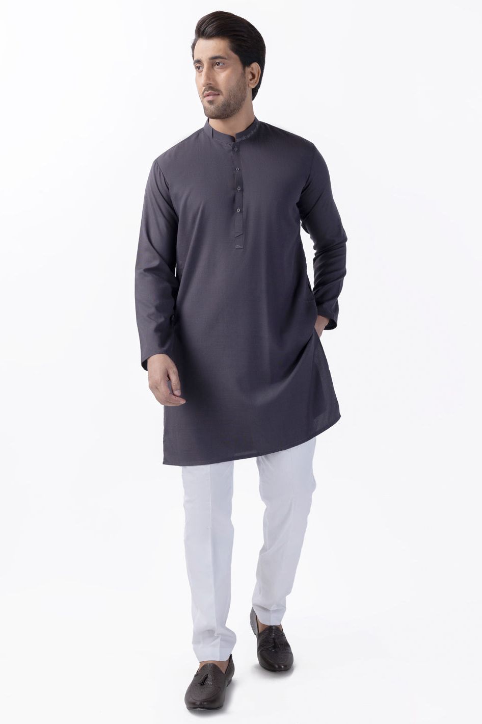 Blended Grey Kurta - Almirah