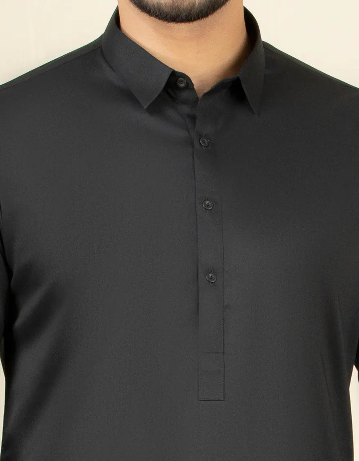 Polyester Black Shalwar Kameez - J. Junaid Jamshed
