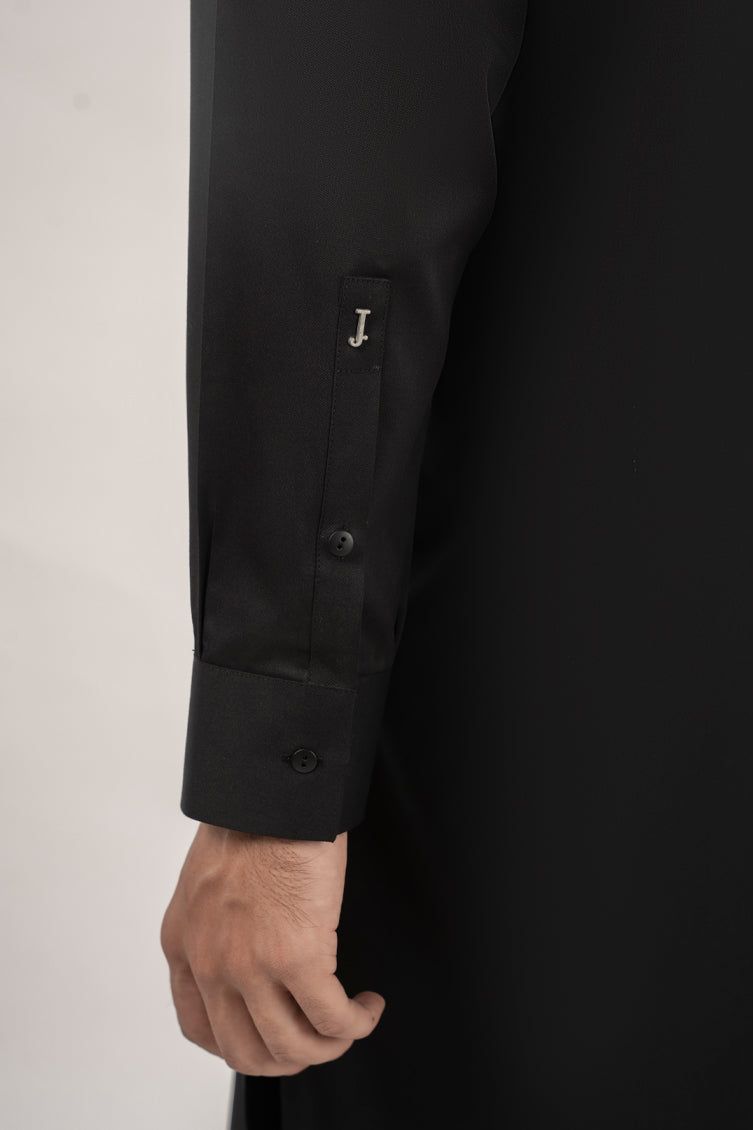 Blended Black Kurta Trouser - J. Junaid Jamshed