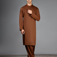Blended Brown Shalwar Kameez - J. Junaid Jamshed