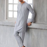 Blended Ash Grey Kurta Trouser - J. Junaid Jamshed