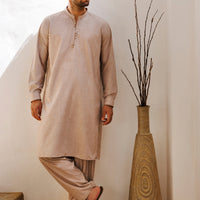 Blended Light Brown Shalwar Kameez - J. Junaid Jamshed