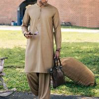 Blended Beige Shalwar Kameez- Almirah