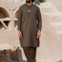 Blended Olive Green Shalwar Kameez - Almirah