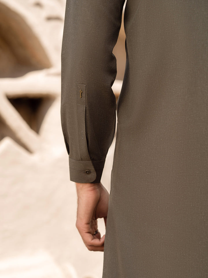 Blended Olive Green Shalwar Kameez - Almirah