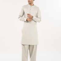 Blended Ivy White Unstitched Suit - J. Junaid Jamshed
