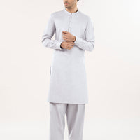 Blended Grey Unstitched Suit - J. Junaid Jamshed