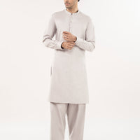 Blended Grey Unstitched Suit - J. Junaid Jamshed