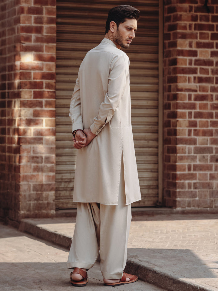 Blended Beige Shalwar Kameez- Almirah