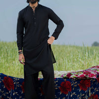Blended Black Shalwar Kameez - Almirah