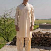 Blended Beige Shalwar Kameez - Almirah