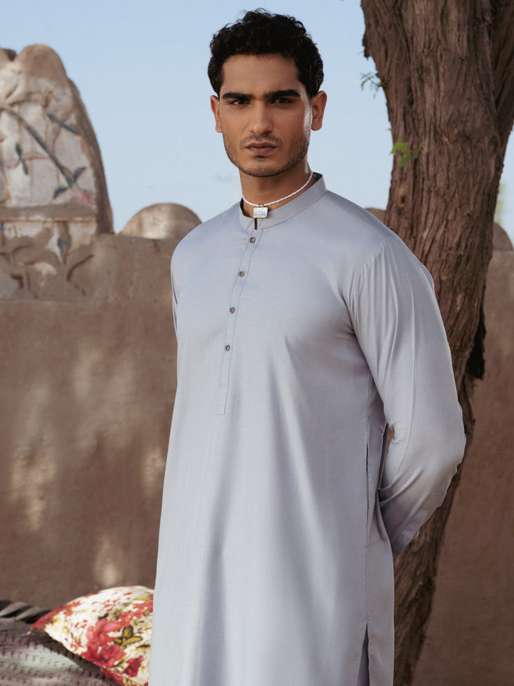 Blended Light Grey Shalwar Kameez- Almirah