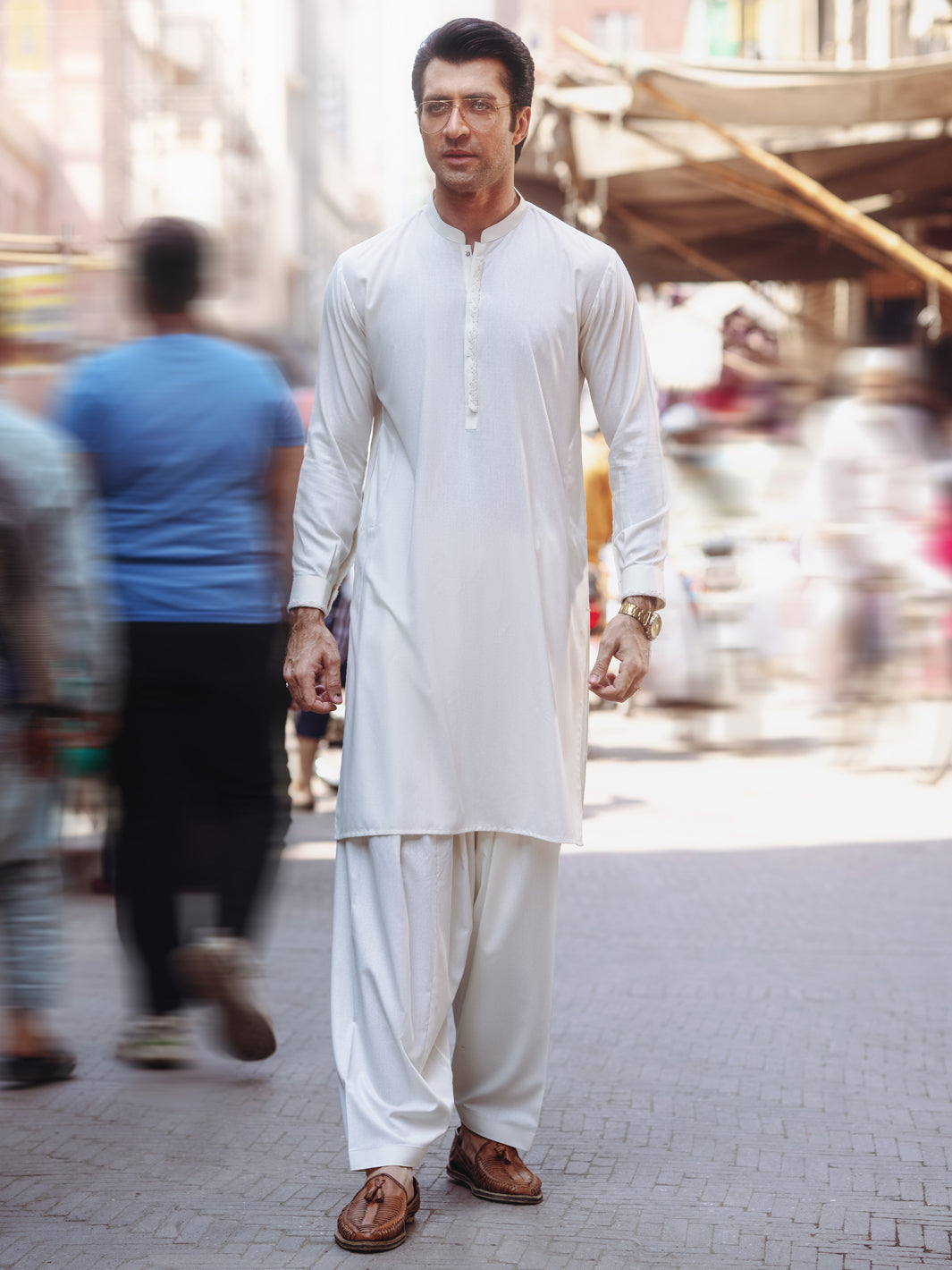 Blended Off White Shalwar Kameez - Almirah